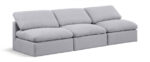 Indulge 105" Linen Textured Fabric Upholstered 3pc. Armless Modular Sofa - Image 2
