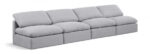 Indulge 140" Linen Textured Fabric Upholstered 4pc. Armless Modular Sofa - Image 2