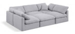 Indulge 105" Linen Textured Fabric Upholstered 6pc. Modular Sectional - Image 2