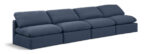 Indulge 140" Linen Textured Fabric Upholstered 4pc. Armless Modular Sofa - Image 3