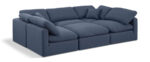 Indulge 105" Linen Textured Fabric Upholstered 6pc. Modular Sectional - Image 3
