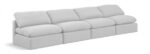 Indulge 140" Linen Textured Fabric Upholstered 4pc. Armless Modular Sofa - Image 6