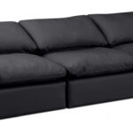 Indulge 105" Vegan Leather Upholstered 3pc. Armless Modular Sofa