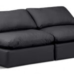 Indulge 70" Vegan Leather Upholstered 2pc. Armless Modular Loveseat