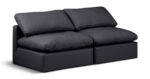 Indulge 70" Vegan Leather Upholstered 2pc. Armless Modular Loveseat