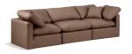 Indulge 105" Vegan Leather Upholstered 3pc. Modular Sofa - Image 4