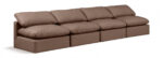 Indulge 140" Vegan Leather Upholstered 4pc. Armless Modular Sofa - Image 4