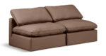 Indulge 70" Vegan Leather Upholstered 2pc. Armless Modular Loveseat - Image 4
