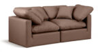 Indulge 70" Vegan Leather Upholstered 2pc. Modular Loveseat - Image 4