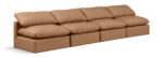 Indulge 140" Vegan Leather Upholstered 4pc. Armless Modular Sofa - Image 2