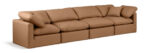 Indulge 140" Vegan Leather Upholstered 4pc. Modular Sofa - Image 2