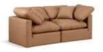 Indulge 70" Vegan Leather Upholstered 2pc. Modular Loveseat - Image 2