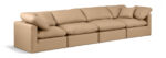 Indulge 140" Vegan Leather Upholstered 4pc. Modular Sofa - Image 5
