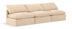 Indulge 105" Velvet Upholstered 3pc. Armless Modular Sofa - Image 4