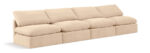 Indulge 140" Velvet Upholstered 4pc. Armless Modular Sofa - Image 4