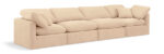 Indulge 140" Velvet Upholstered 4pc. Modular Sofa - Image 4