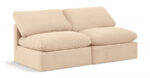 Indulge 70" Velvet Upholstered 2pc. Armless Modular Loveseat - Image 4