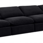 Indulge 140" Velvet Upholstered 4pc. Armless Modular Sofa