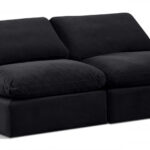 Indulge 70" Velvet Upholstered 2pc. Armless Modular Loveseat