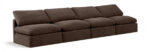 Indulge 140" Velvet Upholstered 4pc. Armless Modular Sofa - Image 6