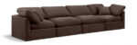 Indulge 140" Velvet Upholstered 4pc. Modular Sofa - Image 6