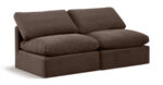 Indulge 70" Velvet Upholstered 2pc. Armless Modular Loveseat - Image 6