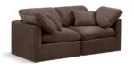 Indulge 70" Velvet Upholstered 2pc. Modular Loveseat - Image 6
