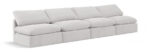 Indulge 140" Velvet Upholstered 4pc. Armless Modular Sofa - Image 5