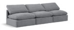Indulge 105" Velvet Upholstered 3pc. Armless Modular Sofa - Image 2