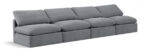 Indulge 140" Velvet Upholstered 4pc. Armless Modular Sofa - Image 2