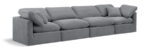Indulge 140" Velvet Upholstered 4pc. Modular Sofa - Image 2