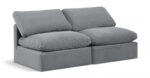 Indulge 70" Velvet Upholstered 2pc. Armless Modular Loveseat - Image 2