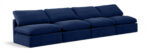 Indulge 140" Velvet Upholstered 4pc. Armless Modular Sofa - Image 3