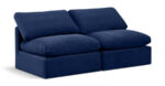 Indulge 70" Velvet Upholstered 2pc. Armless Modular Loveseat - Image 3