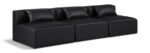 Cube 108" Vegan Leather Upholstered 3pc. Armless Modular Sofa