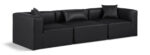 Cube 108" Vegan Leather Upholstered 3pc. Modular Sofa