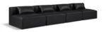 Cube 144" Vegan Leather Upholstered 4pc. Armless Modular Sofa