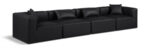 Cube 144" Vegan Leather Upholstered 4pc. Modular Sofa