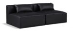 Cube 72" Vegan Leather Upholstered 2pc. Armless Modular Loveseat