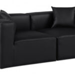 Cube 72" Vegan Leather Upholstered 2pc. Modular Loveseat