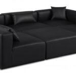 Cube 108" Vegan Leather Upholstered 6pc. Modular Sectional