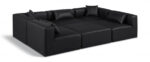 Cube 108" Vegan Leather Upholstered 6pc. Modular Sectional