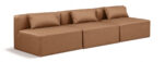 Cube 108" Vegan Leather Upholstered 3pc. Armless Modular Sofa - Image 7