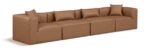 Cube 144" Vegan Leather Upholstered 4pc. Modular Sofa - Image 7