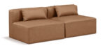 Cube 72" Vegan Leather Upholstered 2pc. Armless Modular Loveseat - Image 7