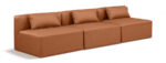 Cube 108" Vegan Leather Upholstered 3pc. Armless Modular Sofa - Image 5