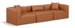 Cube 108" Vegan Leather Upholstered 3pc. Modular Sofa - Image 5