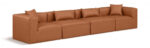 Cube 144" Vegan Leather Upholstered 4pc. Modular Sofa - Image 5