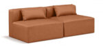 Cube 72" Vegan Leather Upholstered 2pc. Armless Modular Loveseat - Image 5