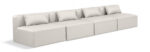 Cube 144" Vegan Leather Upholstered 4pc. Armless Modular Sofa - Image 6